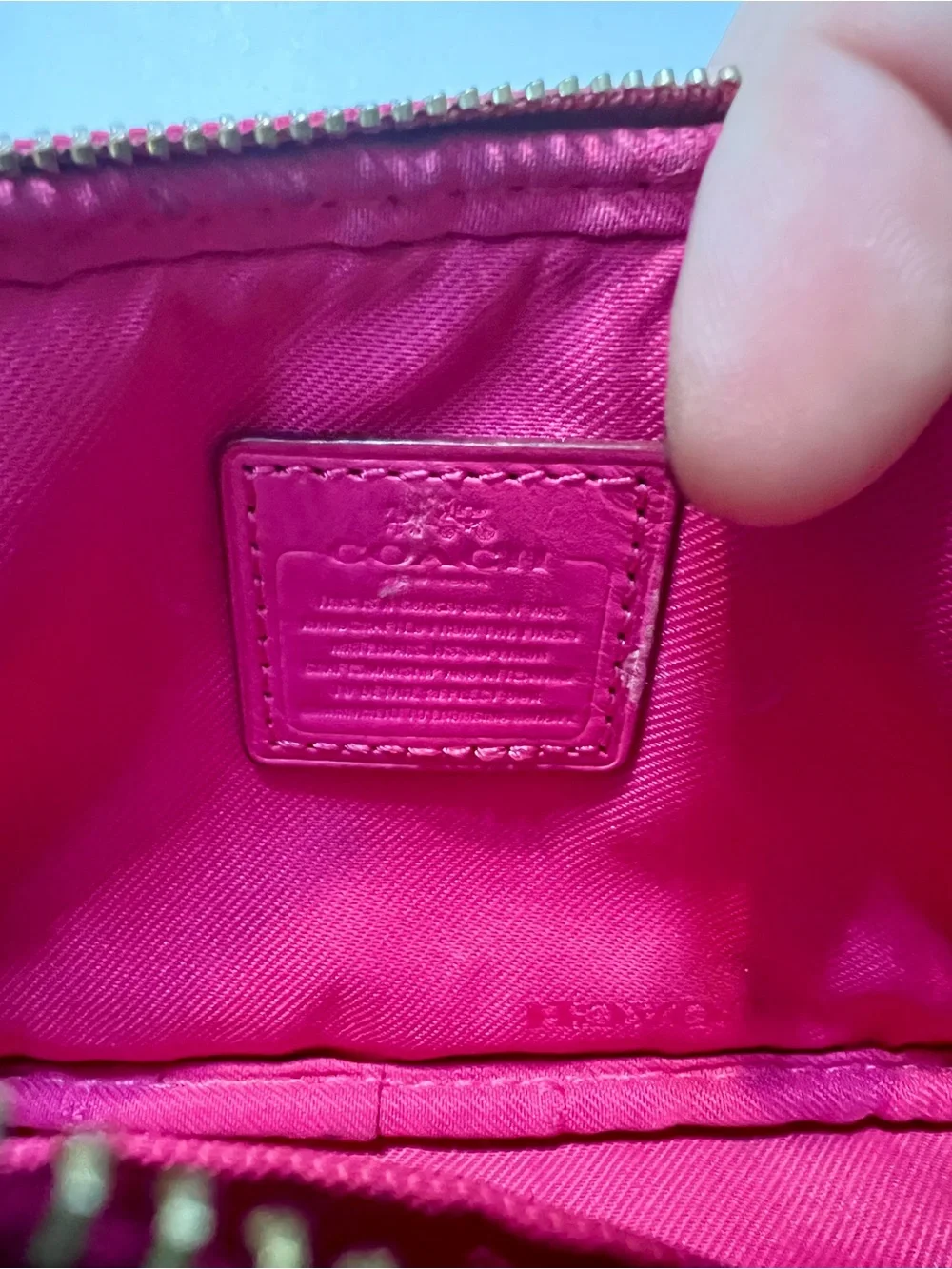Genuine Coach Pink Leather Crossbody Bag with Pebbled Leather
